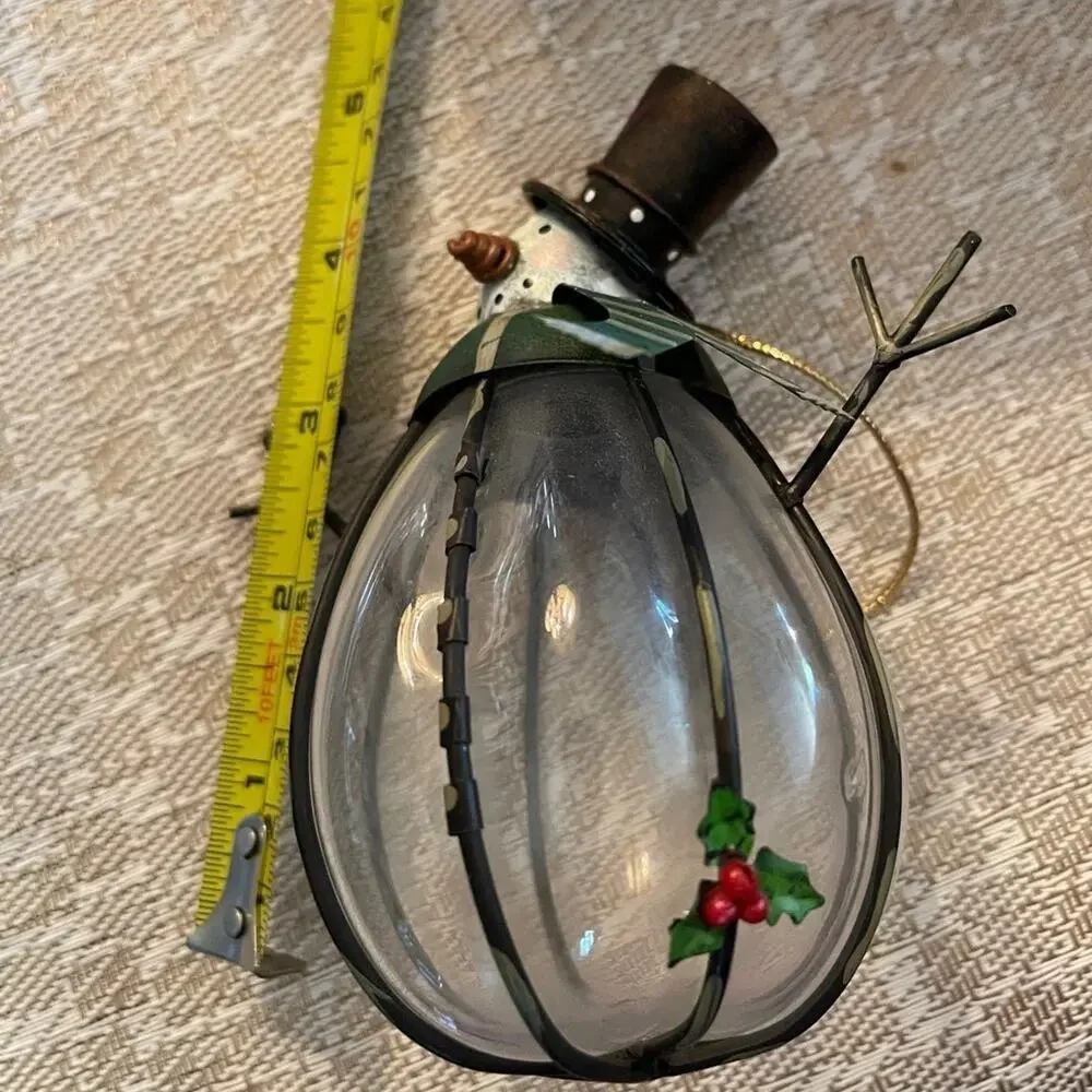Christmas ornament snowman glass